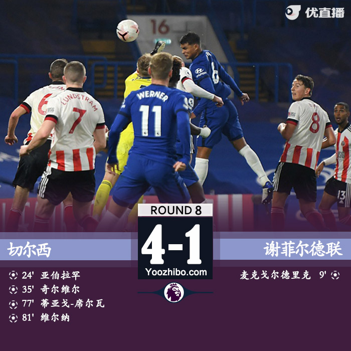 <a href=/zuqiuxm/chelsea/ target=_blank class=infotextkey>切尔西</a>4-1谢菲尔德联